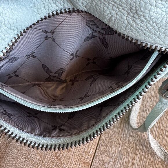 Aimee Kestenberg Milan Aqua Blue Leather Brushed Silver Hardware Bum Belt Bag - Picture 7 of 8